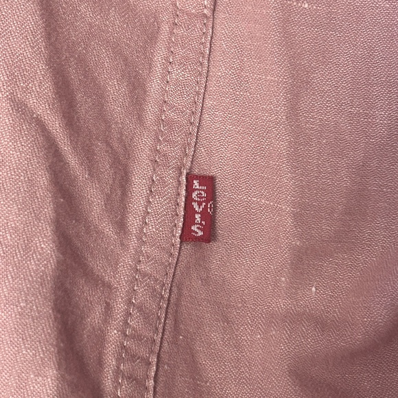 Levi's Button Front Shirt Top Blouse Long Sleeve Linen Cotton Blend Rose Pink - Picture 8 of 15